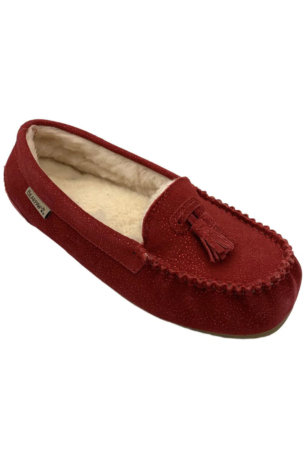 BEARPAW Womens Lucky Moccasin Santa Red Glitter 6790₽