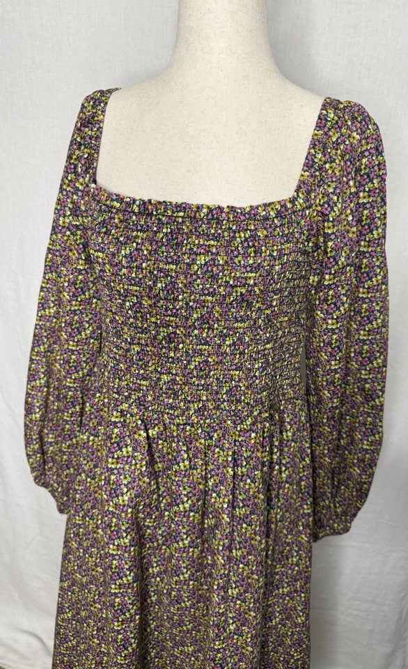 Vestido de ensueño de algodón orgánico J Crew en tela Liberty Busy Izzy, talla grande Foto 4 de 4