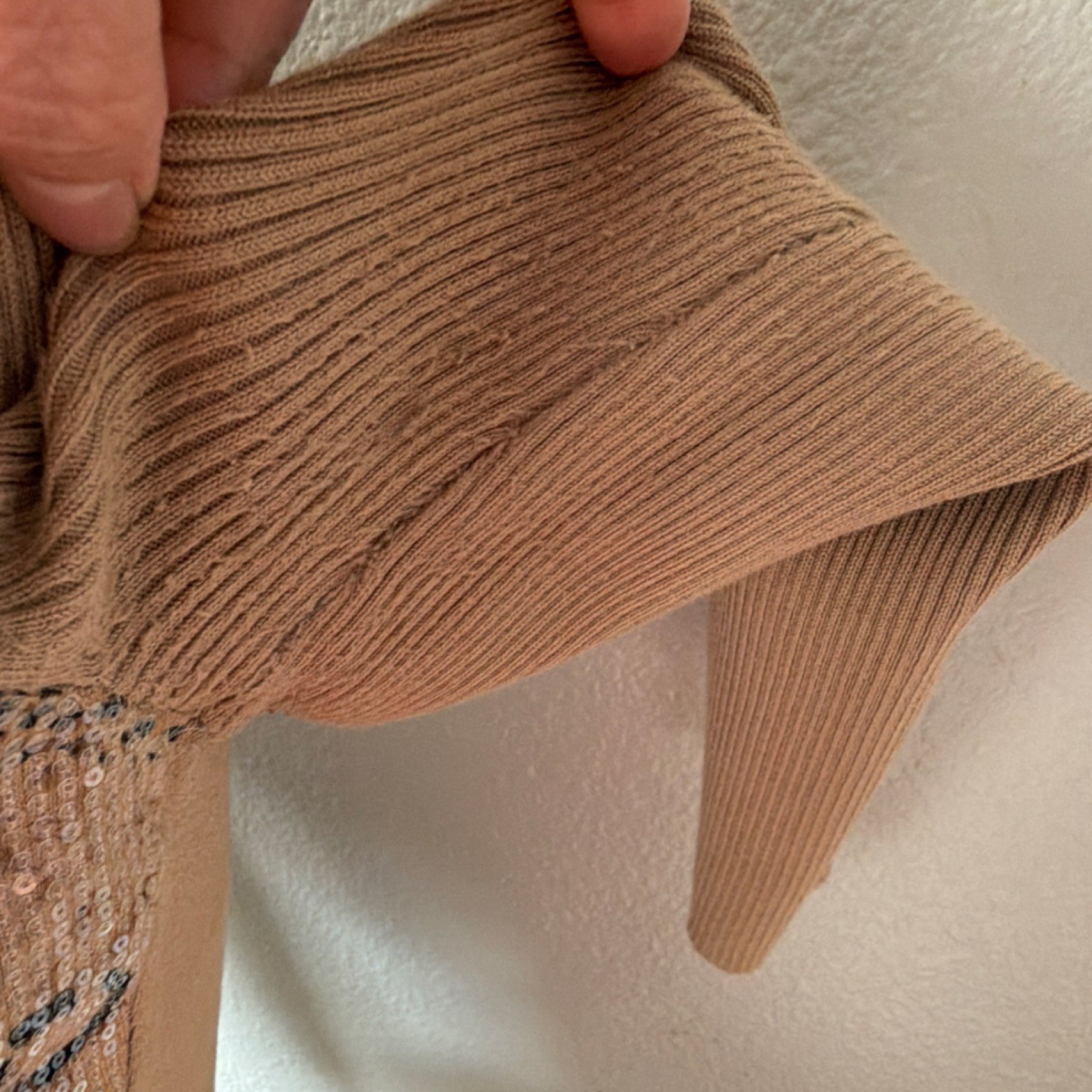 Cache Beige Black Sequin Leopard Print Cardigan S… - image 3