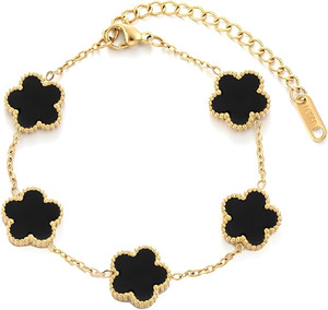 Authentic 18K Gold Plated Clover Bracelets For Women, Four Leaf Clover Bracelet Lucky Birt