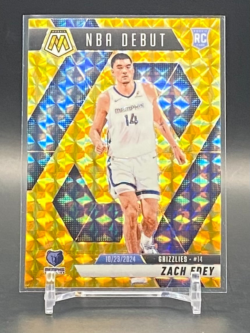 2024-25 Panini Mosaic Zach Edey Rookie #251 Yellow Reactive Mosaic Grizzlies RC