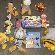 BIG Vintage LOT OF Garfield Plushies HTF Window Pajamas 1980-90 Rare Collection