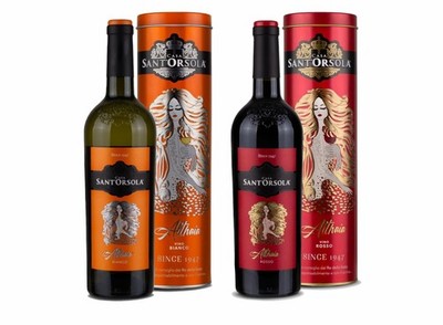 Sant'Orsola Althaia Rot- & Weißwein Geschenkbox in Aludose + Kreide 2x750ml