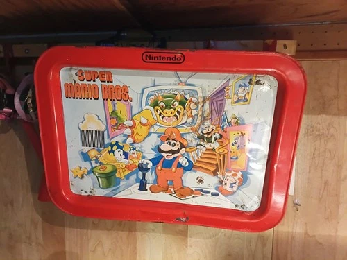 Vintage 1989 Super Mario Brothers Nintendo Metal TV Tray Collectible - product listing photo