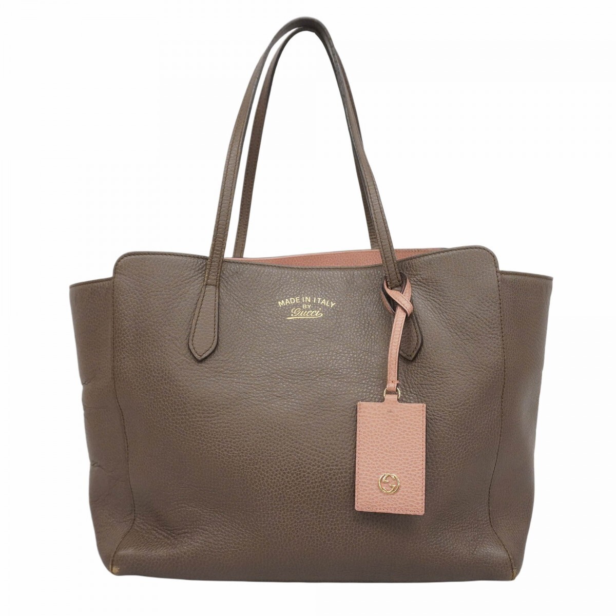 GUCCI Swing Tote Bag in Champagne Leather with Gold Hardware 354397 859156