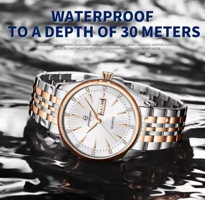 PENGAGAR Luxury Men's Watches Waterproof Stainless Steel Luminous Men Watch Date