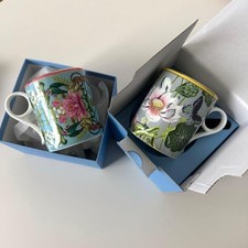 WEDGWOOD Wonderlust Water Lily & Menagerie Mug Set of 2 Pair New Unused W/Box