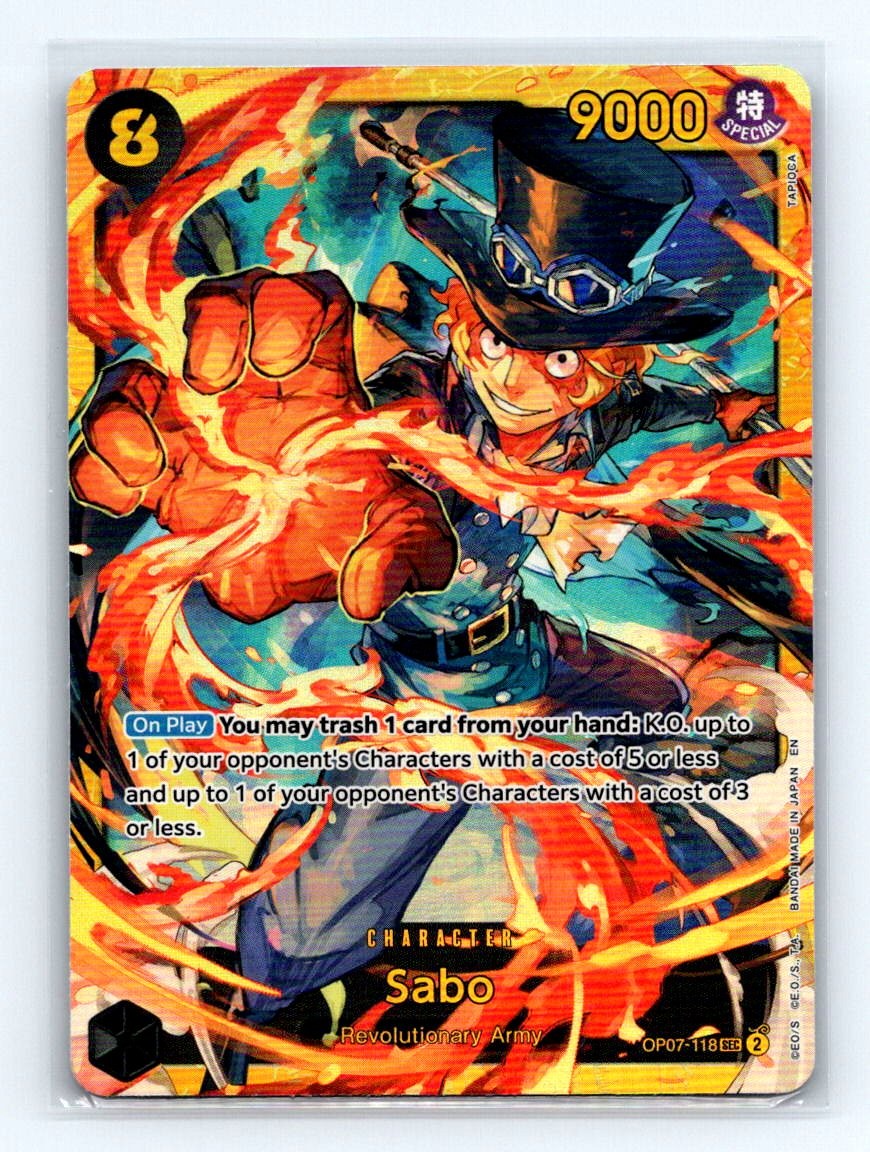 Sabo OP07-118 Secret Rare 500 Years in the Future One Piece Foil Near Mint