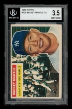 1956 Topps Set-Break #135 - Mickey Mantle BGS 3.5 VERY GOOD+