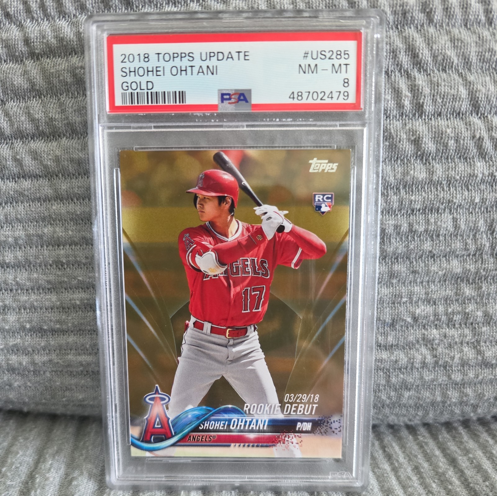 2018 Shohei Ohtani Topps Update Gold #US285 /2018 PSA 8 Rookie RC