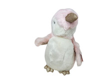 FAO Schwarz Sparklers Penguin Plush Pink 7" Gold Bow Shiny Stuffed Animal Toy