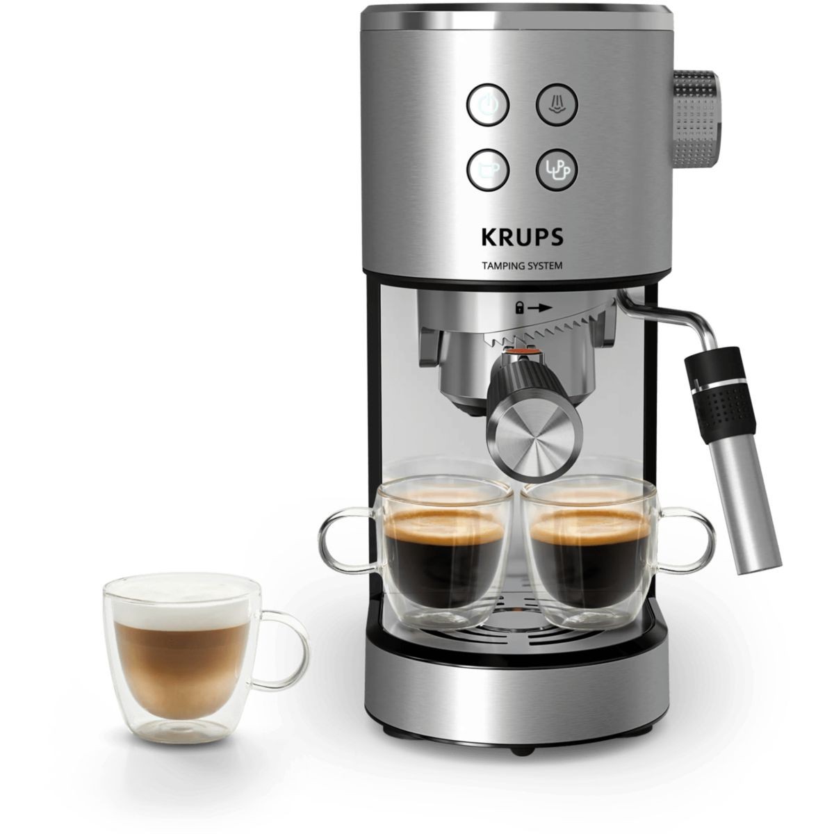 KRUPS Virtuoso+ XP499EE0 avec buse vapeur pour cappuccino mousseux