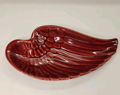 Vintage Red Wing Potteries Wing Shaped Trinket Dish Ash Tray Catch All Decor