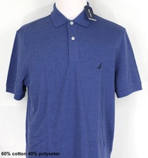 Nautica Polo Shirt Classic Fit Collared Short Sleeve Blue Size Medium