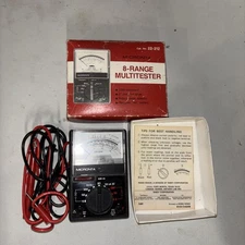 Vintage Micronta 8-Range Multitester 22-212 (2000 OHMS/VOLT) Box & Instructions