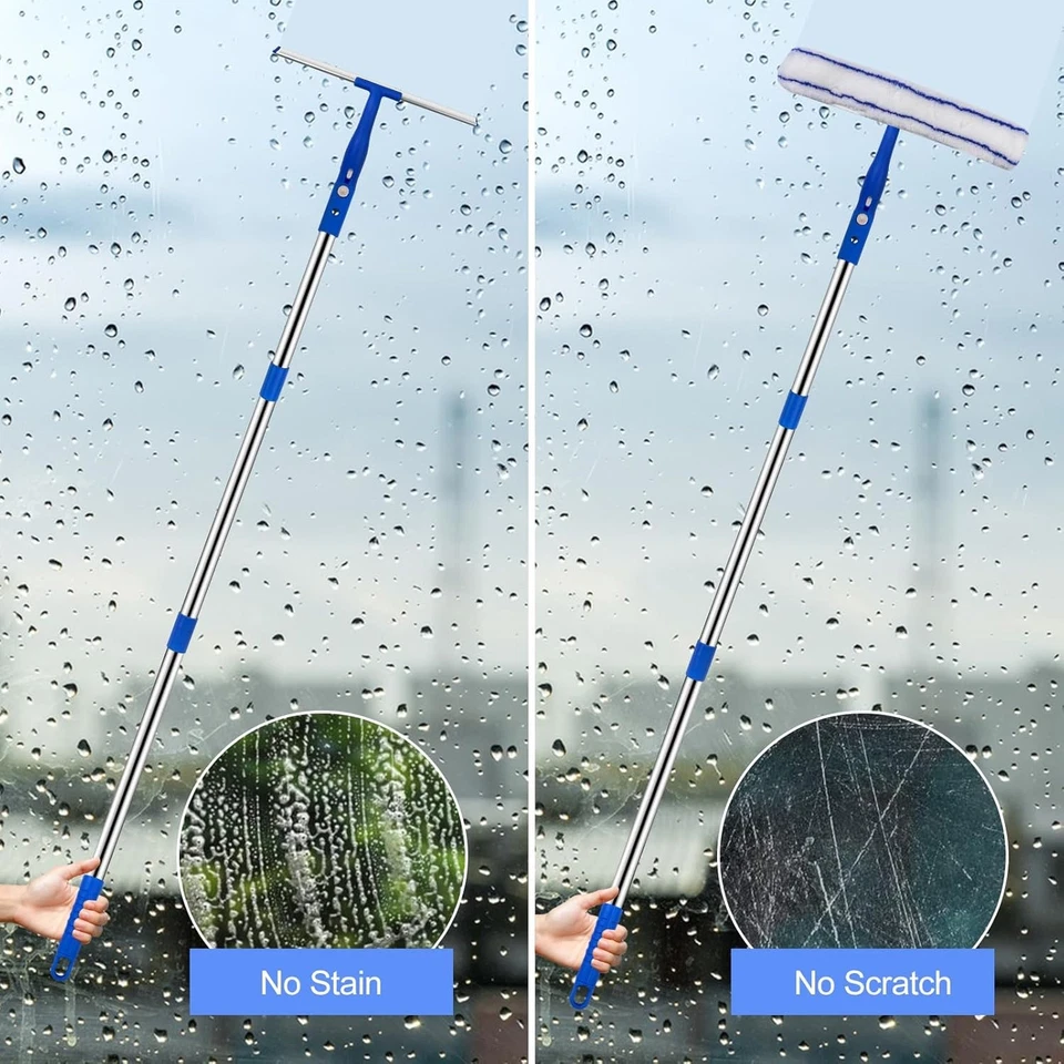 Fensterreinigungsset 2 in 1 Profi Abzieher 120cm Teleskopstiel Fensterputzer - Bild 4 von 4