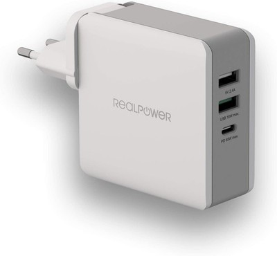 RealPower DeskCharge-65 Travel USB C Ladegerät 65W Netzteil Reiseadapter Wie Neu
