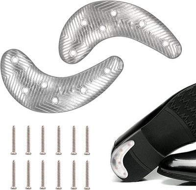 Metal Heel Plates 1 Pairs Sole Repair Kit with Nails Shoes Heel Taps Tips Repair