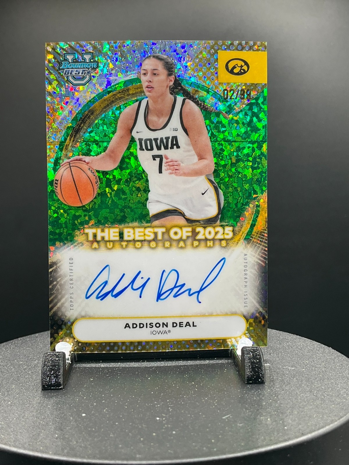 2025-26 Bowman U Best Addison Deal Best of 2025 AUTO Green Mini-Diamond 02/99