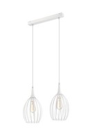 WeißE Pendelleuchte Metall Lang Esstisch Wohnzimmer 2X E27 Gelada Lampe HäNgend
