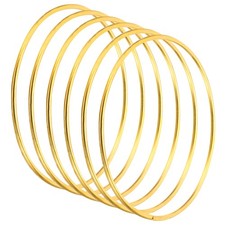 3.9 Inch Dream Catcher Rings, 6 Pcs Metal Macrame Wreath, Gold Tone