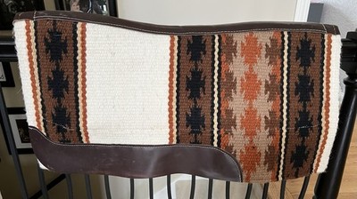Mayatex Saddle Blanket Southwestern Pattern Leather Wear Leathers ,Brown