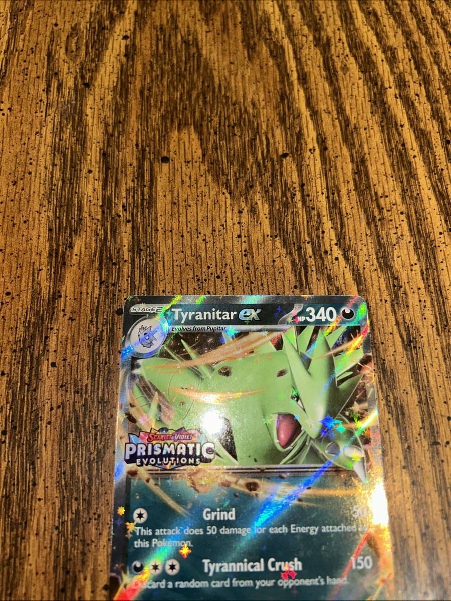 常緑樹 RARA Pokemon Tyranitar Ex #64 Prismatic Evolutions Stamp Holo 064/131