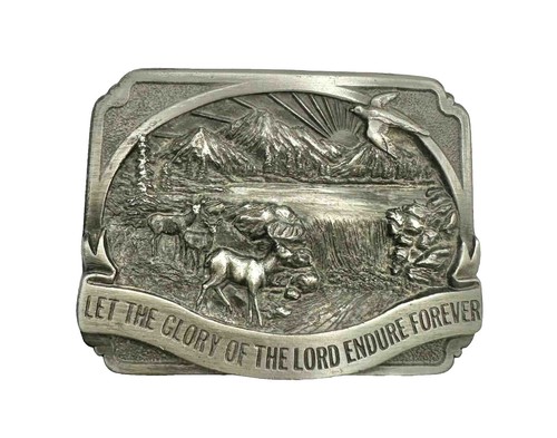 1991 Siskiyou Green Enameled Bald Eagle Mountain Belt Buckle  display picture 1