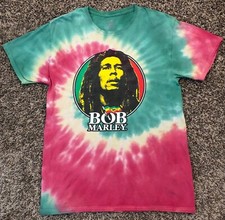 Bob Marley Portrait Zion Rootswear Tie Dye T-Shirt Size Medium