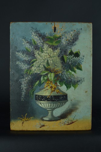 Charmant tableau Bouquet de fleurs Napoleon 3 signé 1er Avril still life - Photo 2/4
