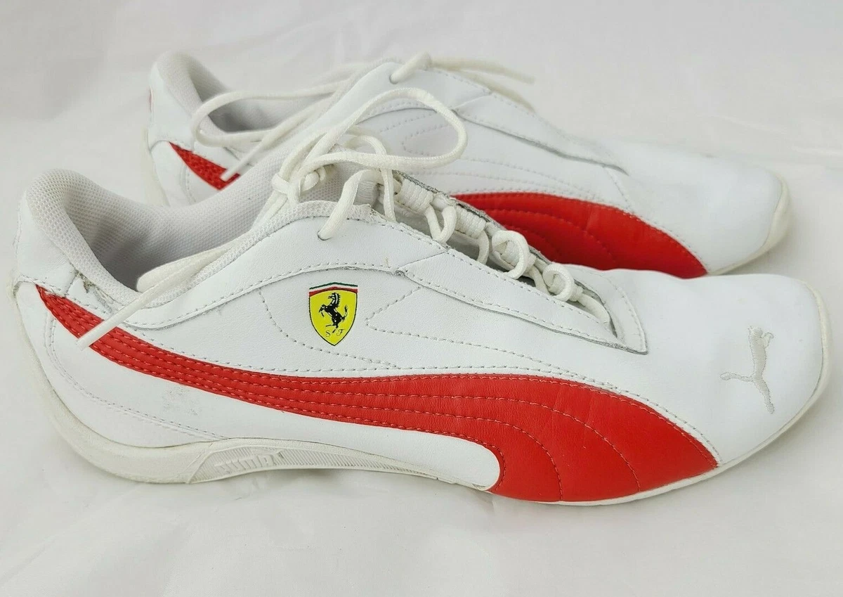 Puma Shoes Size 6 Men s White Red Leather Sneakers Classic Ferrari