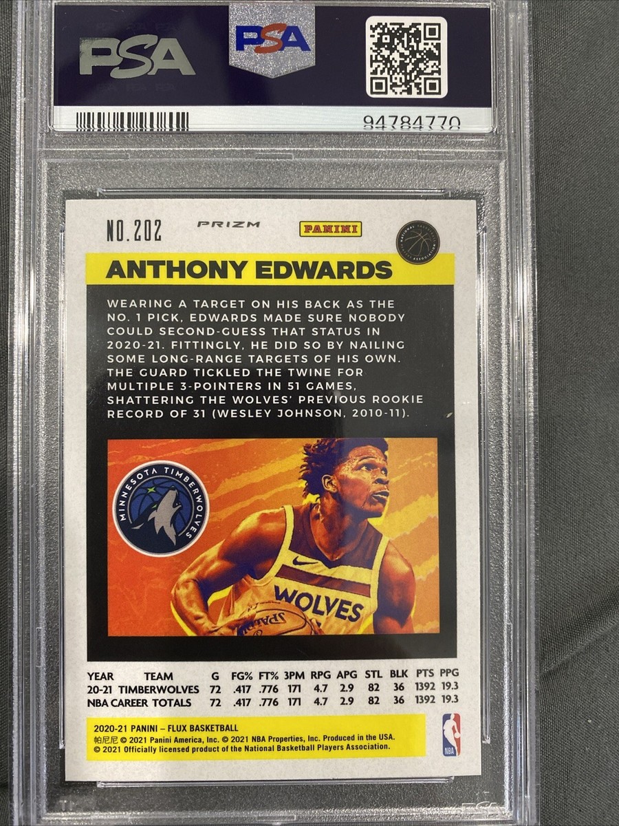 2020-21 Panini Flux - Rookies Anthony Edwards #202 Gold Pulsar