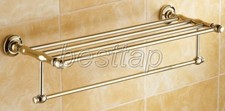 Gold Polished Brass Wall Mount Bathroom Towel Rail Holder Rack Bar Shelf sba101