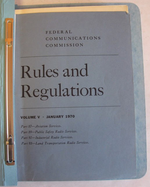 1970 Rules & Regulations Federal Communications Commission eBay