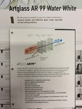 Museum Glass - Art glass Water White UV99 Size 8”X10” - 2 Lite Box