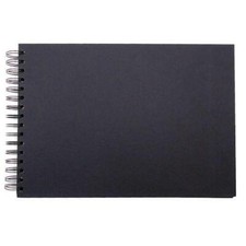 SEAWHITE Black Card Ringbound Display Book 40 Sheets/220gsm - Landscape - A3
