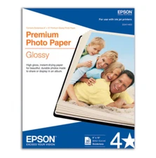 Epson Premium Photo Paper Glossy 8" x 10" 20 Sheets S041465