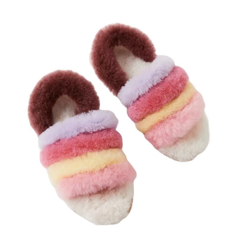 EMU Australia x Free People Rainbow Road Sheepskin Slippers BNIB