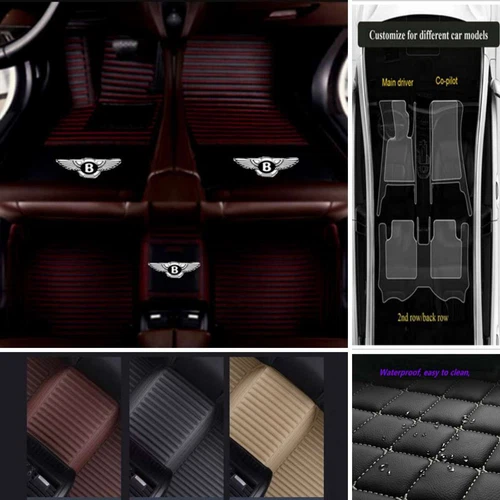 For Bentley All Model Car Floor Mats Waterproof Front & Rear Custom Auto Carpets - Imagen 22 de 34