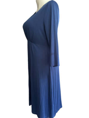 16 R Boden Wrap Style Pleated Navy Blue Dress | eBay