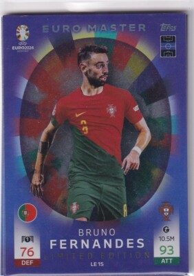 Topps Euro 2024 Match Attax Karte Limited Edition LE15 Bruno Fernandes LE 15