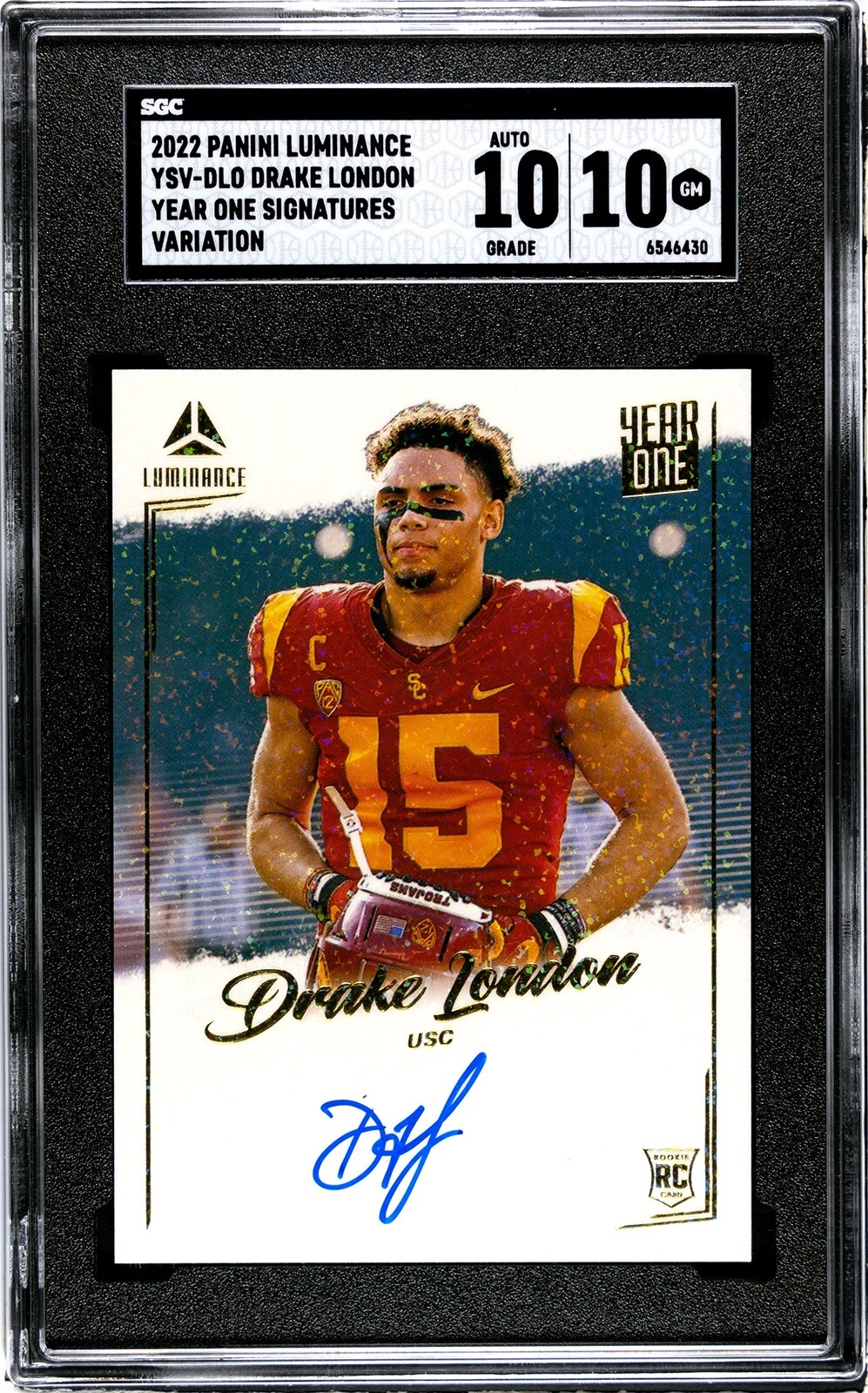 Drake London Panini Luminance Year One Signatures Rps #YSVDLO Variation