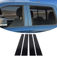 4pcs For 2019+ Dodge RAM 1500 Black Look Window Pillar Posts Sticker Accessories