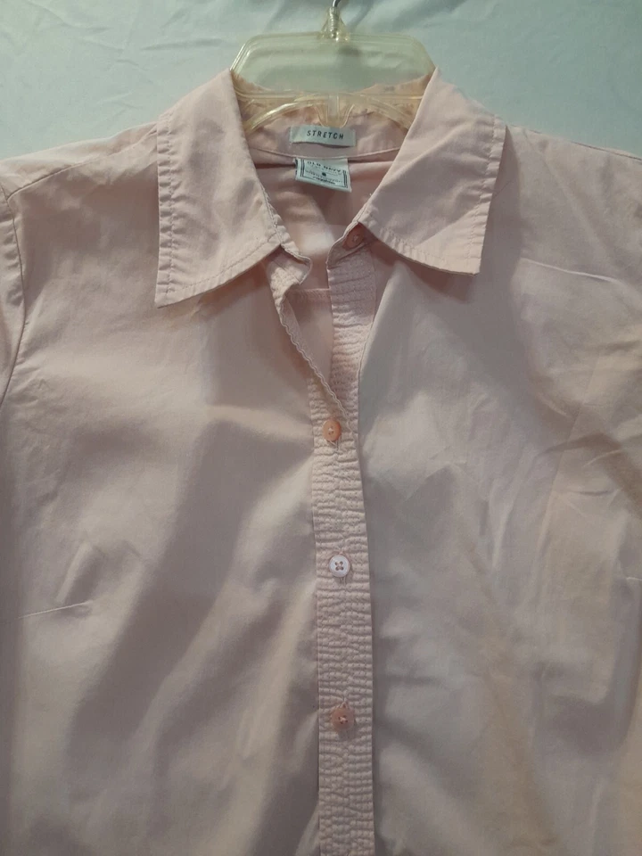 Old Navy Women's Maternity Size Small Pink Stretch Button-up Shirt 3/4 Sleeve - Image 3 of 4