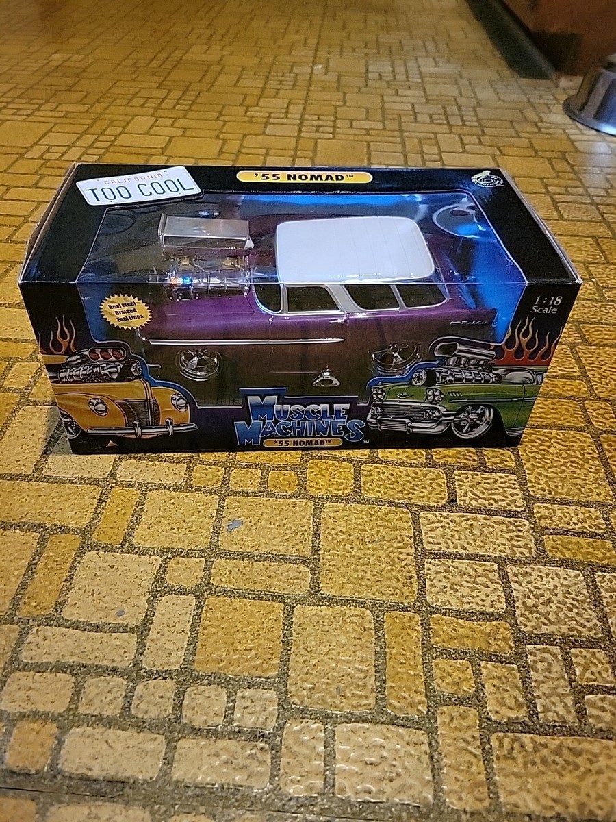 55 Chevy Nomad in Purple and White Roof Muscle Machine 1:18 scale
