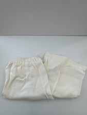 Cream White 100% Linen Women's Pants Size L Charity DS08