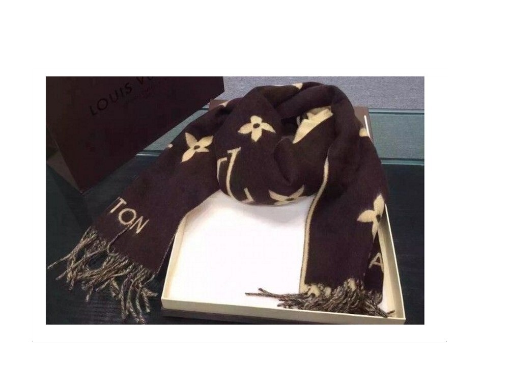 Louis Vuitton Reykjavik Gradient M71041 Long Brown Cashmere Scarf