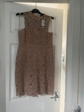 Boohoo lace dress. Mink. Size 12.