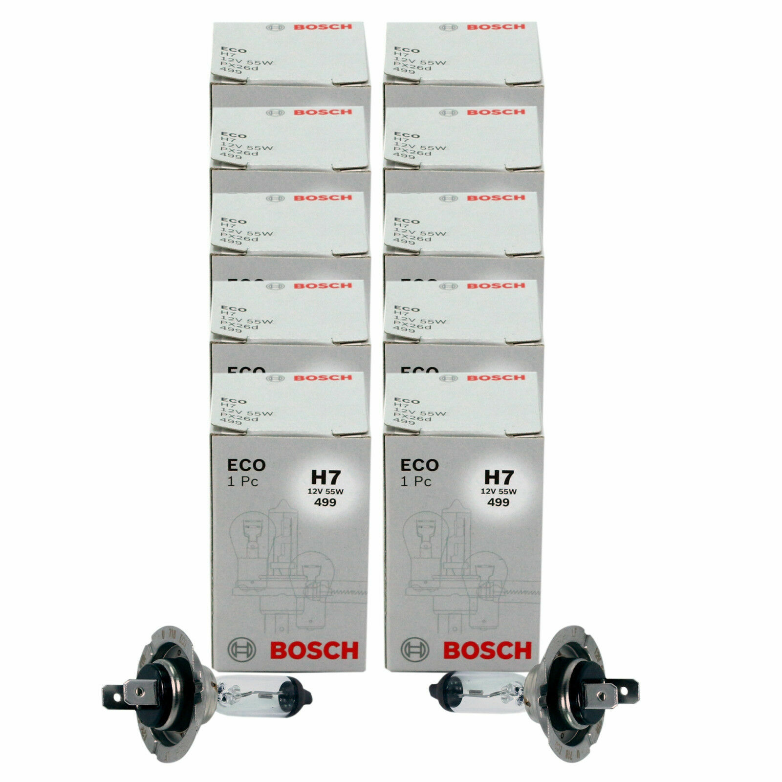 10X ampoule de phare Geniune Single Bosch Eco H7 12V 55W 499
