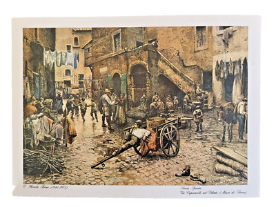 E. Roesler Franz ''Via Capocciollo nel Ghetto'' Roma, Italy VTG 12x8.5 Art Print